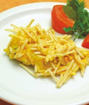 Fricassé de Frango com Creme de Milho