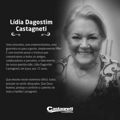 Proprietária da Rede Castagneti Supermercados morre aos 72 anos
