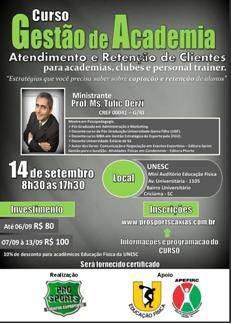Criciúma receberá Curso de Gestão em Academia com Prof. Tufic Derzi
