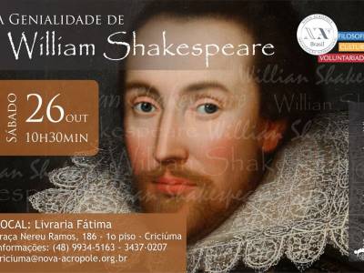 William Shakespeare e O Mágico de Oz são temas de palestras 