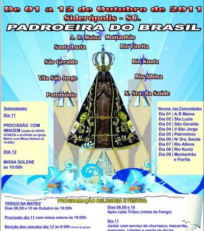 Festa em honra a Nossa Senhora Aparecida, em Siderópolis