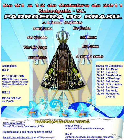 Festa em honra a Nossa Senhora Aparecida, em Siderópolis