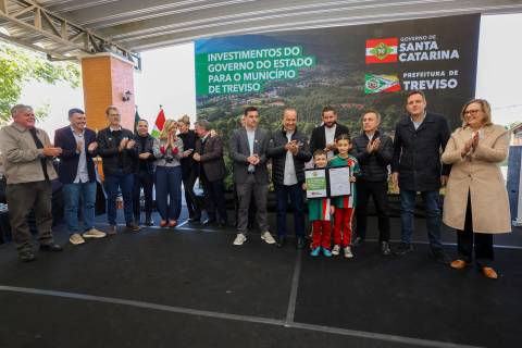 Governador anuncia investimento de R$ 7,9 milhões em infraestrutura e Defesa Civil em Treviso