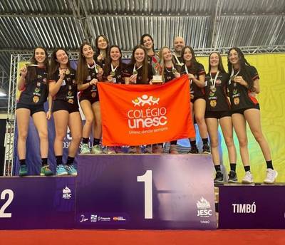 Equipe Sub 17 de Vôlei Feminino do Mampituba/Radar/Unesc/FME Criciúma é campeã do JESC