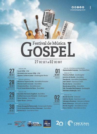 Criciúma recebe festival de música gospel
