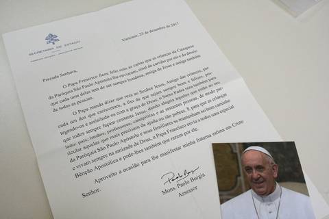 Papa agradece cartas e envia bênção a crianças da São Paulo Apostólo