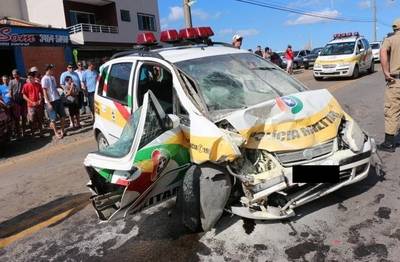 Policial rodoviário fica ferido após sofrer acidente na SC-390