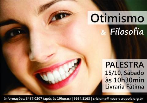Palestra Otimismo e Filosofia, na Livraria Fátima