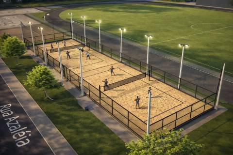 Veja o projeto das quadras de beach tennis do complexo esportivo de Cocal do Sul
