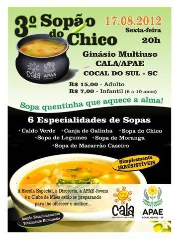 3º Sopão do Chico promovido pela Apae de Cocal do Sul 