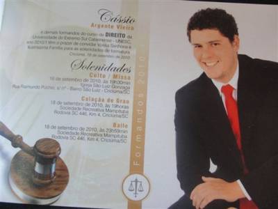 Formatura de Cássio Argente Vieira & Alexandre Alvim Napoli Dal Toé em Direito pela UNESC