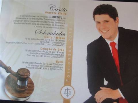 Formatura de Cássio Argente Vieira & Alexandre Alvim Napoli Dal Toé em Direito pela UNESC