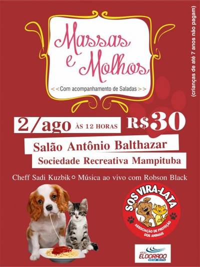 SOS Vira-Lata realiza almoço beneficente 