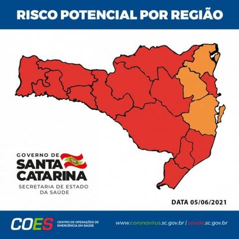 Matriz de risco aponta 13 regiões em risco gravíssimo e outras três em situação grave 