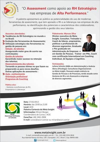 Aprimoramento da gestão de talentos nas empresas é tema de palestra em Criciúma