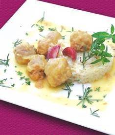 Almôndegas de Pernil Suíno ao Molho de Vinho Branco