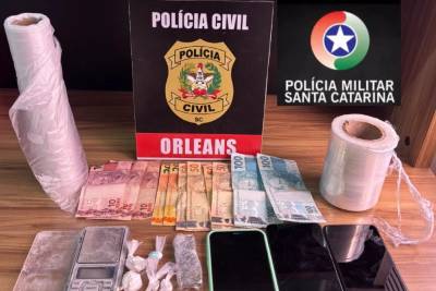 Polícias Civil e Militar cumprem mandados de prisão, busca e apreensão por tráfico de drogas em Orleans