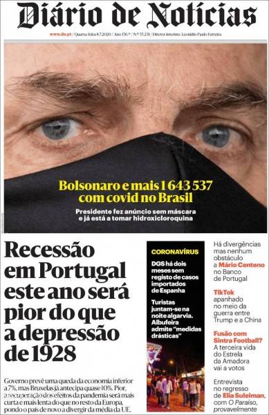 Bolsonaro no mundo: presidente do Brasil ocupa capa dos principais jornais
