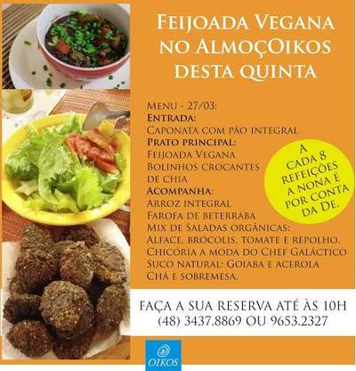 Feijoada Vegana no AlmoçOikos 