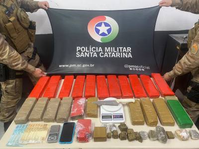 Traficante é preso com mais de 15 quilos de maconha em Criciúma 