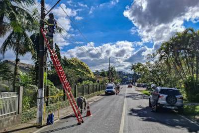 Operação Limpa Fios: nova etapa retira mais de 400 quilos de cabos obsoletos em Nova Veneza