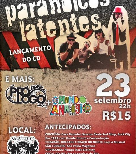 Lançamento do CD do Paranoicos Latentes (Rock'n Roll)