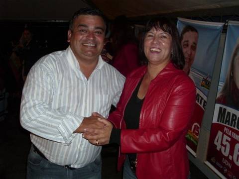 Vera e Heraldo fazem comício em Areias Brancas, Baln. Arroio do Silva
