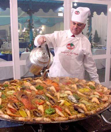 Paella de frutos do mar para 15 pessoas