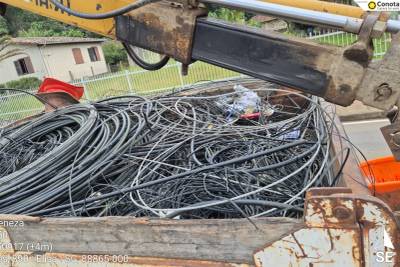Nova Veneza realiza Operação Limpa Fios e retira uma tonelada de cabos obsoletos