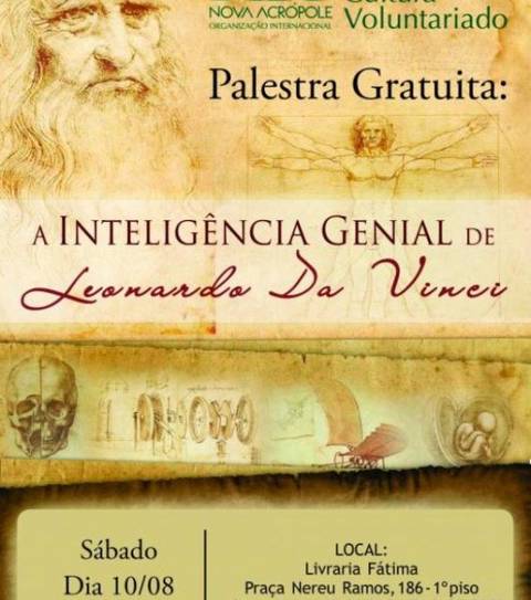 Nova Acrópole promove palestra sobre Leonardo Da Vinci e livro comentado sobre o Senhor Dos Anéis neste sábado