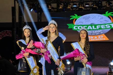 Cocal do Sul conhece rainha e princesas da Cocal Fest após noite de torcida e emoção