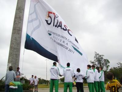Bandeira do Jasc tremula em Criciúma