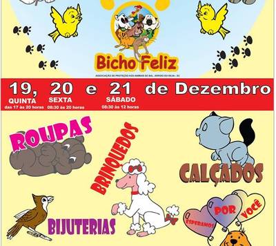 Associação Bicho Feliz realiza bazar beneficente
