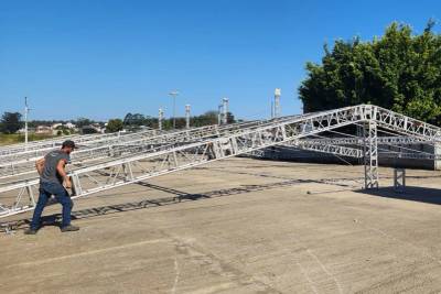 Estrutura da AgroPonte 2025 começa a ser montada