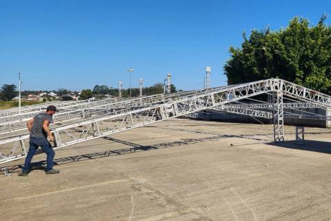Estrutura da AgroPonte 2025 começa a ser montada