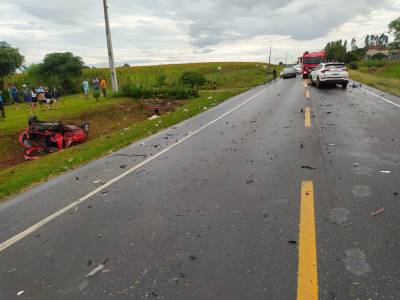 Três morrem e outros cinco ficam feridos durante grave acidente na BR-280, em Canoinhas