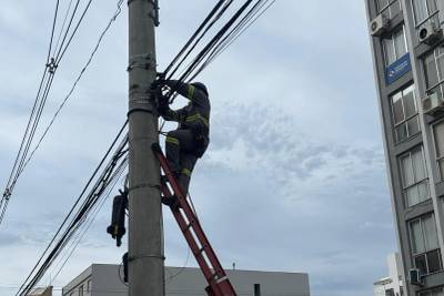 Operação Limpa Fios: cerca de 500 quilos de cabos são removidos na avenida Getúlio Vargas