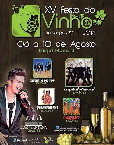 Ingressos para os shows da Festa do Vinho são comercializados