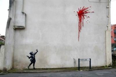 Nova obra de Banksy vandalizada