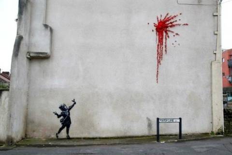 Nova obra de Banksy vandalizada