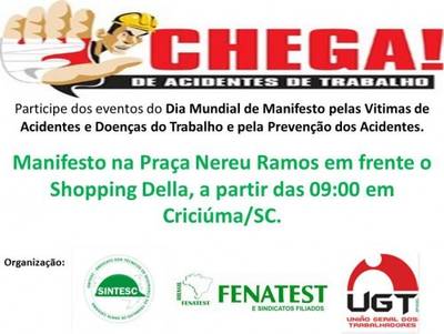 Manifestação às Vítimas de Acidente de Trabalho