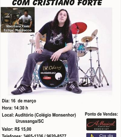 Workshop de bateria com Cristiano Forte em Urussanga 