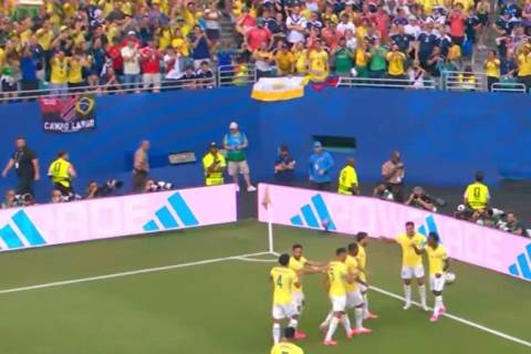 Torcedor de Criciúma ganha destaque mundial após bandeira aparecer em gol de Vinicius Júnior