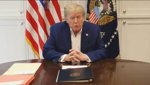 Trump grava vídeo do hospital militar