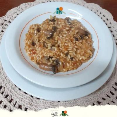 RISOTO DE CHAMPIGNON COM MOLHO PESTO DE TOMATE SECO