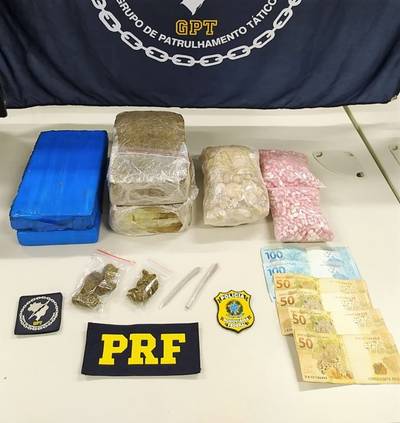 Três homens são presos com ecstasy, cocaína, crack e maconha na BR-101 em Paulo Lopes