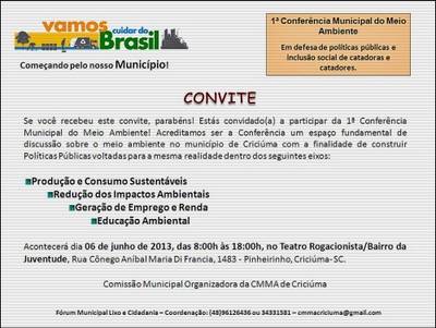 1ªConferência Municipal do Meio Ambiente