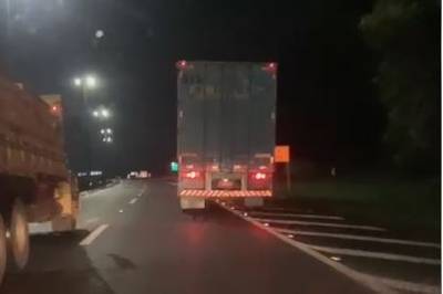 Embriaguez ao volante: motorista de carreta é flagrado dirigindo em zigue-zague na BR-101 