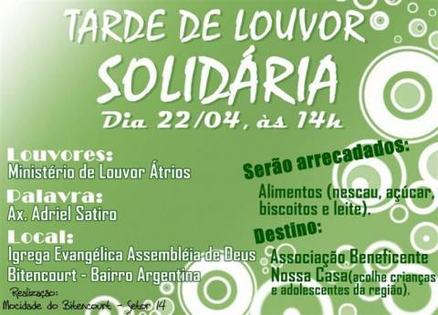 Tarde de Louvor Solidária