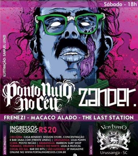 Zander e Ponto nulo no Céu dividem o palco no Ventuno Pub 